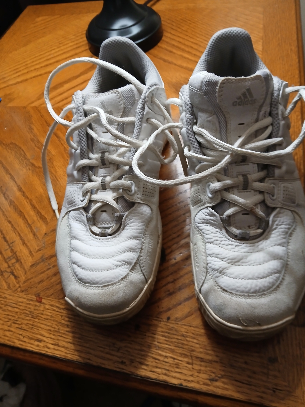 adidas White Lace-Up Athletic Sneakers Size 10
